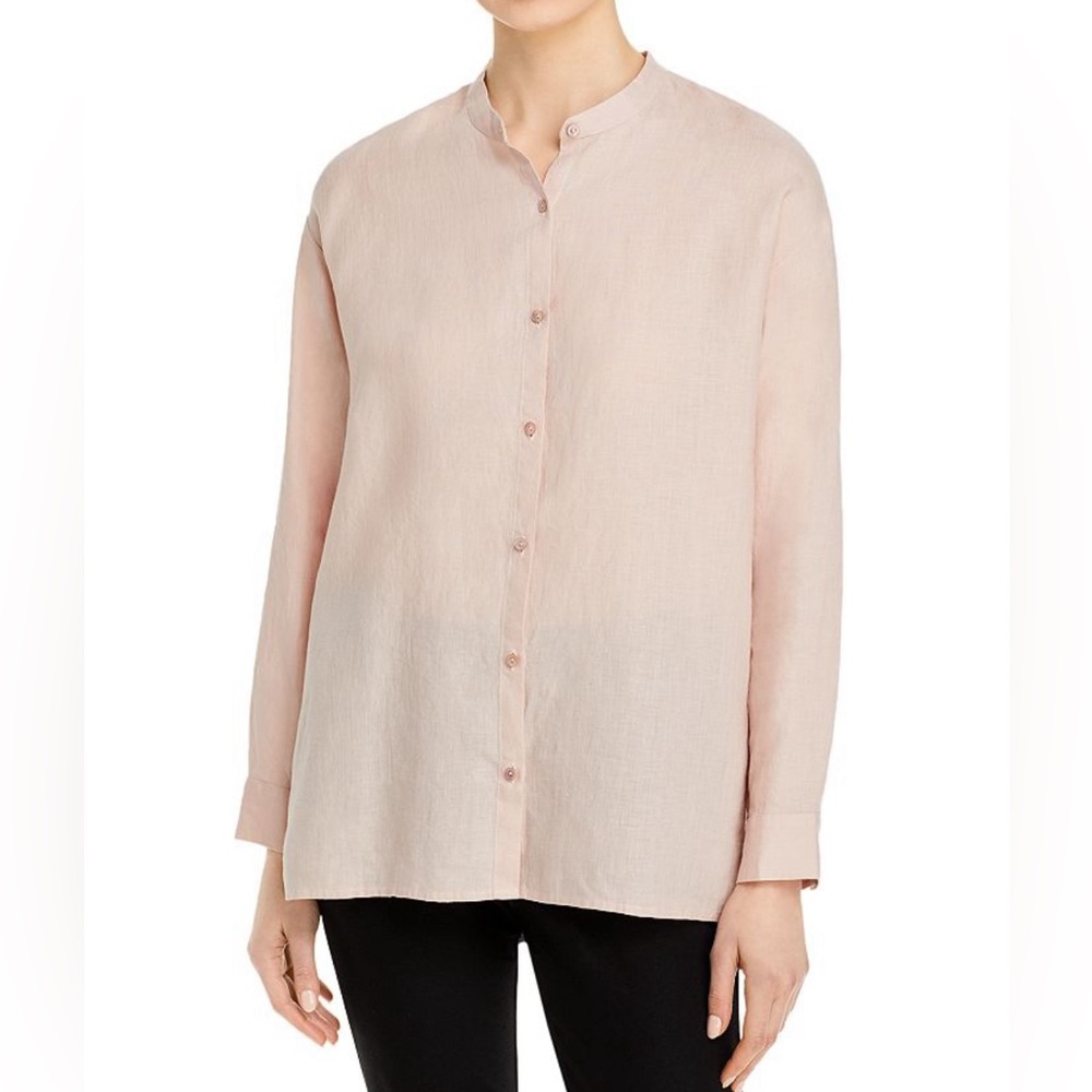 Eileen Fisher Light Pink Linen Blouse